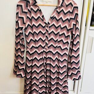 Pink Martini Retro 70's ZigZag Dress, Size XS